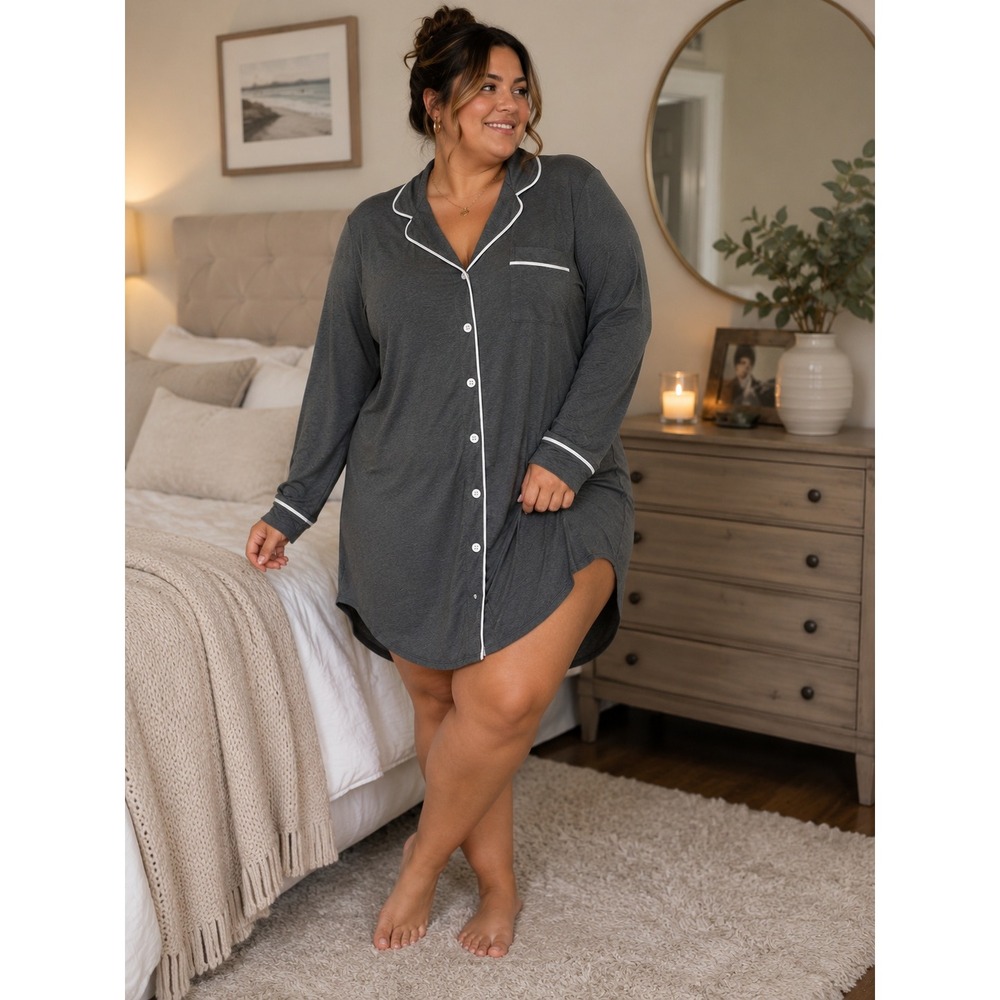 Cosabella Bella Pima Cotton Button-Down Sleepshirt Nightgown Luxury Sleepwear 1X
